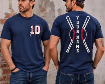 Custom Baseball Team Shirt: Number and Name Tee, Game Day Cheer Top shp004