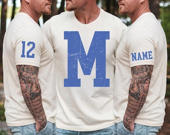 Custom University Letter Shirt: Personalized Name Number Tee, School Team, shp017