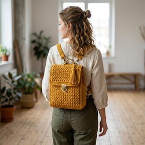 Textured Crochet Mini Backpack Pattern, Fantasy Stitch Tutorial (PDF)