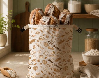 Beeswax Bread Bag, Reusable Cotton Food Wrap, Eco Friendly Sourdough Storage