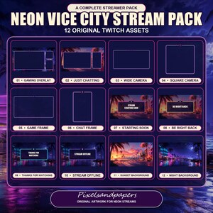 Twitch-overlays | Grand theft auto 6 inspired stream pack | Stream-overlays