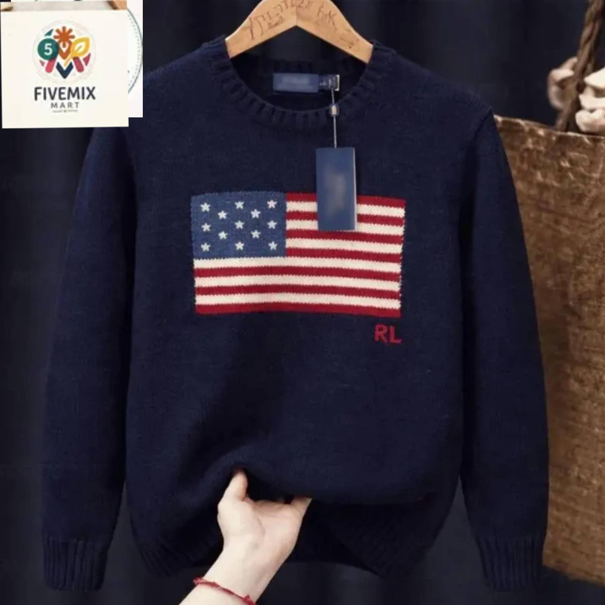 Vintage Ralph Lauren American Flag Sweater - Etsy Canada