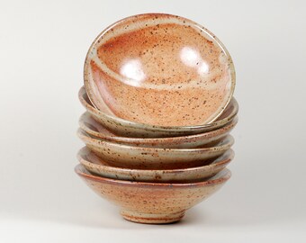 Shino glazed stoneware bowls