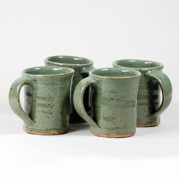 Green classic celadon glaze coffee mug, 1 cup capacity