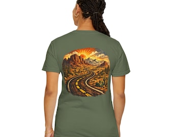 Desert Highway T-Shirt, Southwest Scenic Road Tee, Vintage Outdoor Adventure Shirt, Cactus Road Trip Gift
