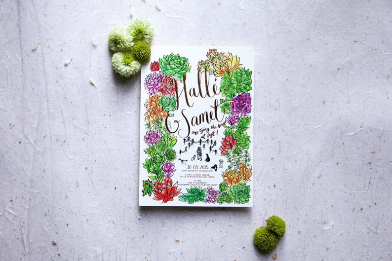 Custom Letterpress & Illustrated Stationery Unique Wedding Stationery image 1