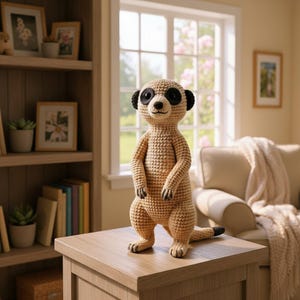 Patrón de ganchillo de suricata en PDF / Patrón realista de amigurumi de suricata / Tutorial para crear un peluche de animal adorable / Juguete de peluche DIY / Descarga instantánea