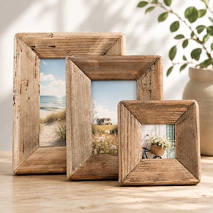 Rustikaler Bilderrahmen aus Holz, Bilderrahmen aus natürlichem Kiefernholz, Bauernhaus-Tischplattenrahmen, Wohnkultur, Familienhochzeits-Babygeschenk, Einweihungspartygeschenk