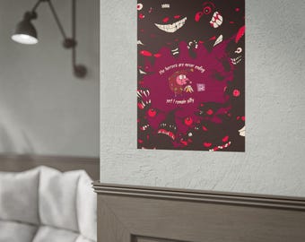Courage The Cowardly Dog Art Print Rolled Poster | Cartoon Network Wall Art | Horror Decor