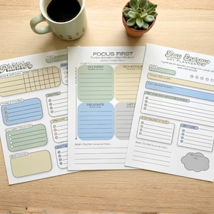 ADHD Planner Bundle | Executive Function Task Organizers | Brain Dump & Daily Planning Printables