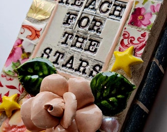 REACH For THE STARS Mosaik Wandkunst, Geschenk, Mosaik, Mosaikkunst