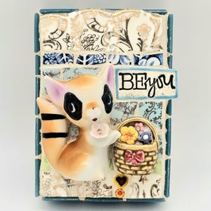 BEE YOU, RACCOON mosaic wall art, gift, mosaic, mosaic art