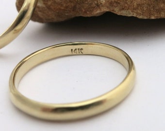 Wedding band, Yellow gold wedding band, Gold wedding ring, Minimalist wedding bands, 14k band