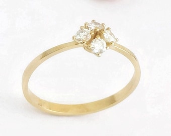 Diamond wedding ring, Cluster diamond ring, Fine jewelry, Diamond engagement ring, 14k diamond ring, Modern diamond ring, Solid gold ring