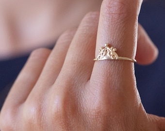 Ring for women, Indian solid gold jewelry, Gold ring women, Gold boho ring, Gold Indian ring, 14k gold ring, Unique gold ring, Ethnic Ring