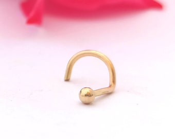 Tiny Gold Nose Stud, 14k gold nose stud, Minimalist nose stud, Solid gold nose stud, Nose piercing, Dainty nose stud, Dot nose stud, Small