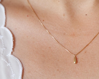 Collar de oro para mujer, collar de oro de 14k, collar con colgante de oro, joya de oro macizo para regalo, delicado collar de oro, collar con colgante, de varias capas