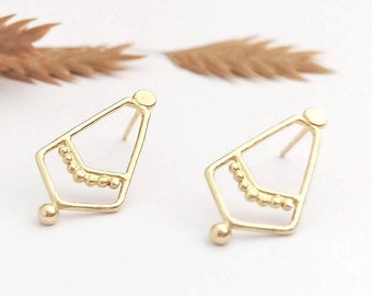 Gold earrings, Drop earrings, Gold boho earrings, Bridal earrings, 14k Gold earrings, Solid gold earrings, Indian earrings, Unique earrings