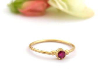 Gold ruby ring, Gold ring women, Dainty gold ring, 14k Gold ring, Gold jewelry gift for her, Minimalist ring, Gold gemstone ring, Stacked