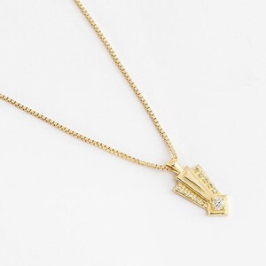 Diamond pendant necklace, Solid gold necklace, Multi diamond Necklace, 14k gold necklace, Geometric necklace, Unique gold necklace, TCW 0.2