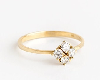 Diamond ring for women, Diamond wedding ring, Diamond engagement ring, Solid gold diamond ring, Fine diamond ring,O.3CT Natural diamond ring