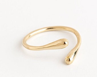 Gold ring women, Solid gold ring, 14k gold ring, Open gold ring, Rings for women, Minimalist gold ring, Solid gold jewelry gift, Modern