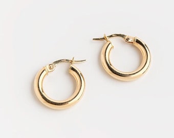 Gold hoop earrings, Small hoops, Gold  huggies, Classic gold hoops, 14k gold hoops, Simple hoops, Solid gold hoops, Minimalist hoops, Cute