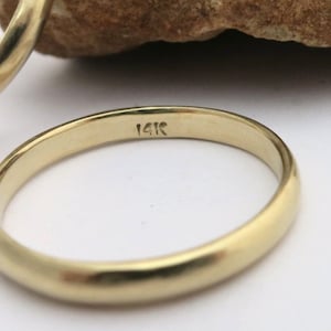 Wedding band, Yellow gold wedding band, Gold wedding ring, Minimalist wedding bands, 14k band