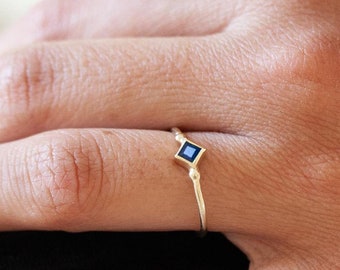 Sapphire gold ring, Rings for women, 14k Gold ring, Gold jewelry gift for her, Sapphire promise ring, Gold gemstone ring, Dainty gold ring