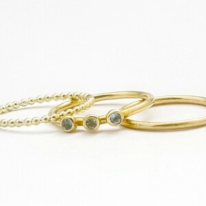 Goldring Set, Aquamarin Ringe, Goldringe für Frauen, 14 Karat Goldringe, Gestapelte Goldringe, Gestapelte Ringset, Edelstein Goldringe, Boho