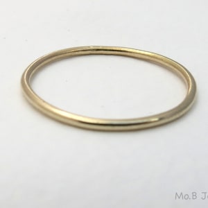 Thin 14k Gold ring, 1mm Solid gold ring, Stacking ring, Classic gold ring, Wedding ring for women or men, 14k gold ring, Thin gold ring