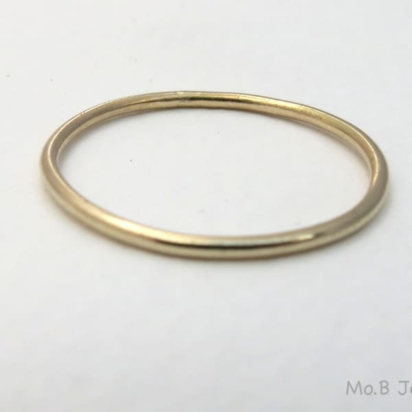 Thin 14k Gold ring, 1mm Solid gold ring, Stacking ring, Classic gold ring, Wedding ring for women or men, 14k gold ring, Thin gold ring
