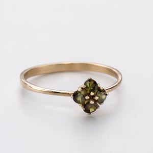 Solid gold tourmaline ring, 14K Gold ring, Rings for women, Alternative engagement ring, Green tourmaline jewelry, Designer gemstone ring