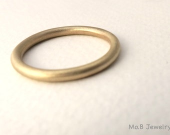 14k Solid gold ring. Wedding band for women or men. simple and classic gold ring. 2mm round band. Plain gold ring. Handmade.