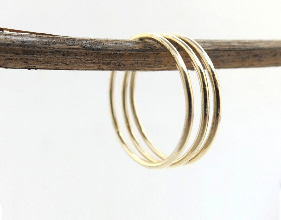 Set of 3 Stacking Rings. 14k Solid Gold Thin Gold Rings. Everyday ...