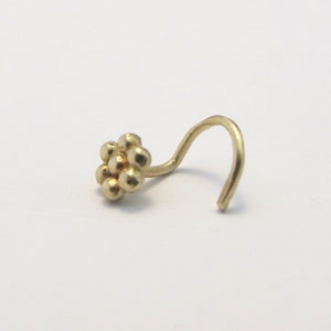 Flower nose stud, Small 14k gold flower nose stud, Nose jewelry, Tiny nose stud, Gold nose ring, Piercing, Cute nose stud, Dainty nose stud