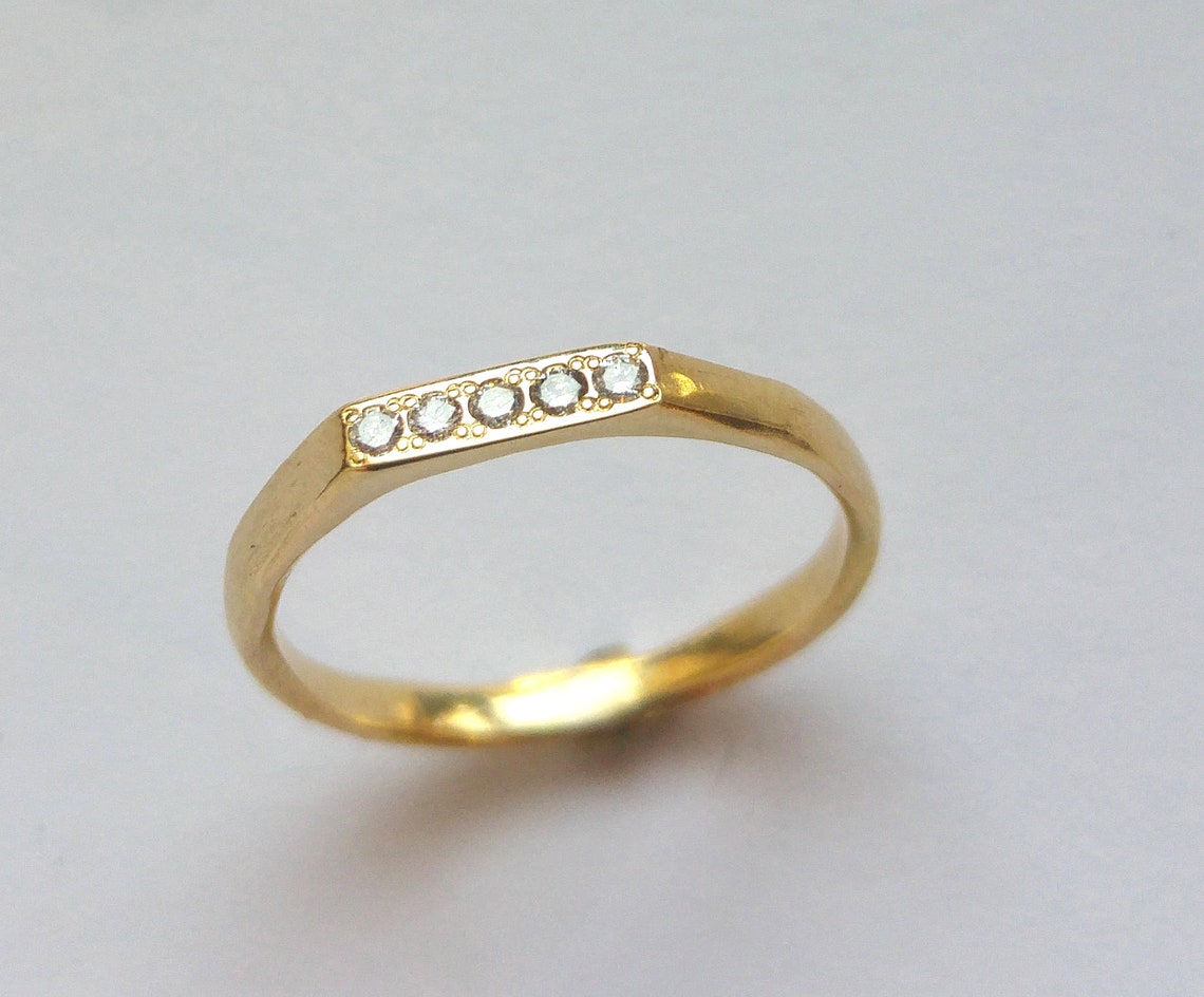 Diamond ring women Diamond wedding ring Signet ring women | Etsy
