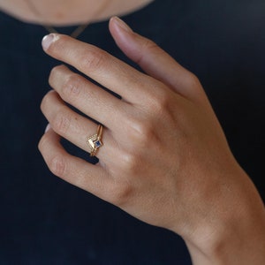 14k gold ring, Pinky rings, Solid gold ring, Gold ring women, Rings for women, Minimalist gold ring, Pinky ring women, Stacked gold ring image 6