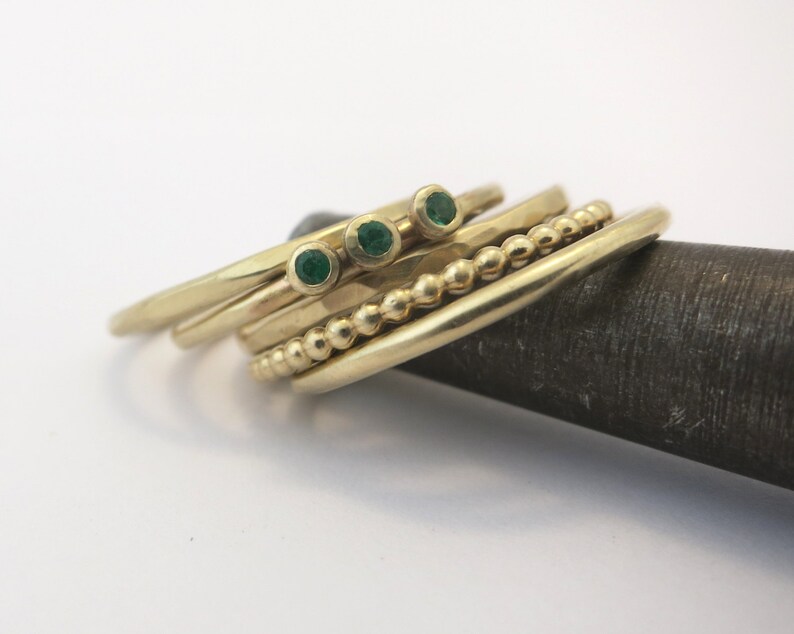 Gold Ring Set, 14k Gold Stacking Rings, Solid Gold Ring, 14k Gold Rings ...