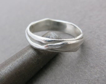 Silver ring, Wedding band, Wedding band silver, Wedding band men, Modern silver ring, Rustic silver ring, Unique silver band, Boho, Textured