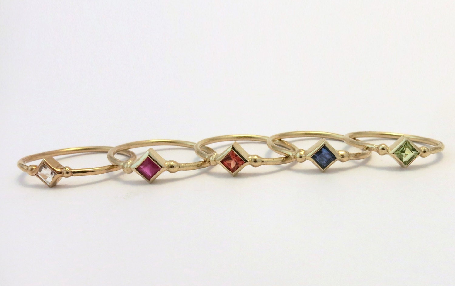 Parallelogram Sterling Silver Ring with Black Diamonds plated in 18K Rose Gold (No 54) main image 1