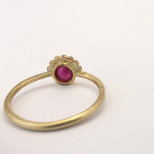 Ruby gold ring, Gemstone wedding ring, Flower engagement ring, Rose gold ring, Solitaire ruby ring, Solid gold ring, Alternative boho ring image 9