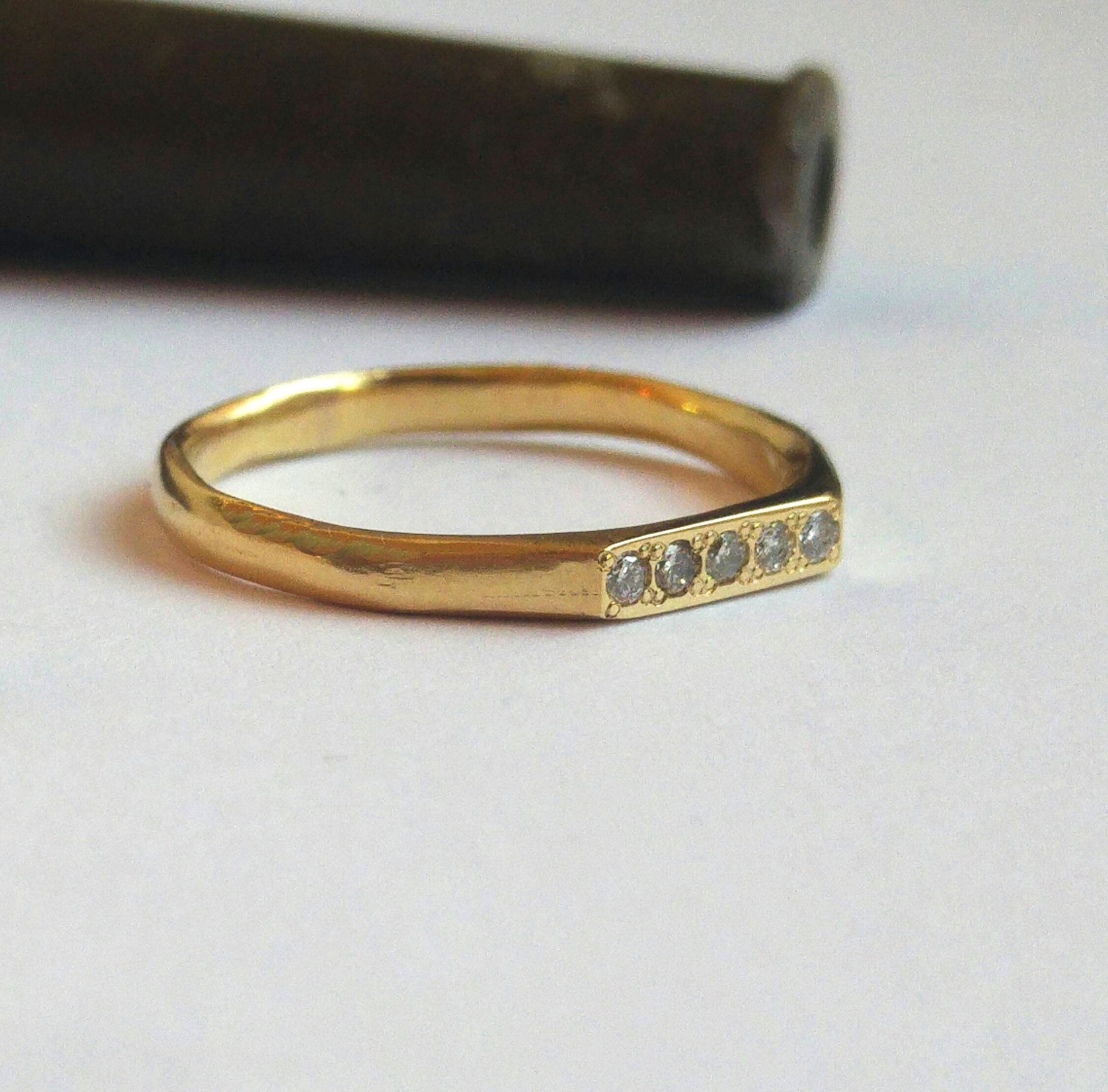 Diamond signet ring 14k diamond ring Gold ring for women | Etsy