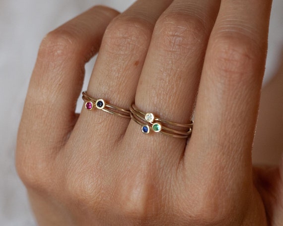 etsy gold ring set