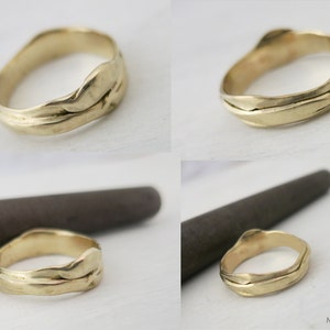 Wedding band women, Wedding band men, 14k wedding band, Unique wedding ring, Boho wedding band, Textured wedding band, Contemporary band