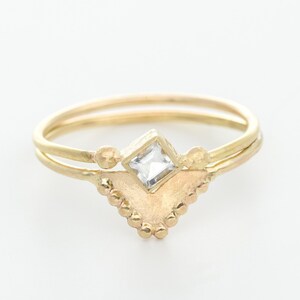 Mondstein Goldring, Goldring-Set, Gestapelter Goldring, Boho Verlobungsring, Solid Goldringe, Ethnische Edelsteinringe, 14k Ringset, Boho
