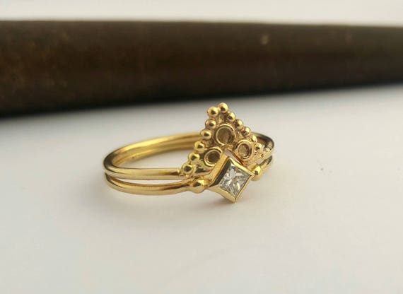 Customizable 14k Gold Italian Diamond Engagement Ring with Baroque Setting  For Sale at 1stDibs | italian diamond ring, italian engagement rings, indian  diamond ring designs