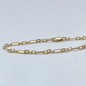 14k massief gouden schakelarmband, sierlijke gouden armband, dunne schakelarmband, minimalistische schakelarmband, gouden armband vrouwen, gelaagde armband