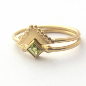 Boho Verlobungsringe, Peridot Goldringe, Goldring-Set, Goldring Frauen, Ethnischer Schmuck, Massivgoldringe, indischer Goldring, 14 Karat Goldring