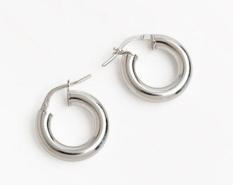 Silver huggies, Sterling silver hoops, Hoop earrings, Sleeper earrings, Small hoops, Classic hoops, Minimalist earrings, Tiny hoops, Wide